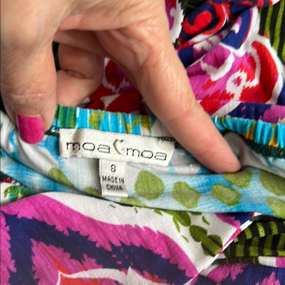 Moa Moa Blue and Pink Halter Maxi Sundress - Picture 7 of 10